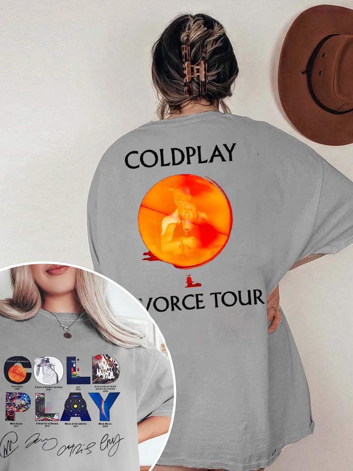Coldplay 2-side print women tee