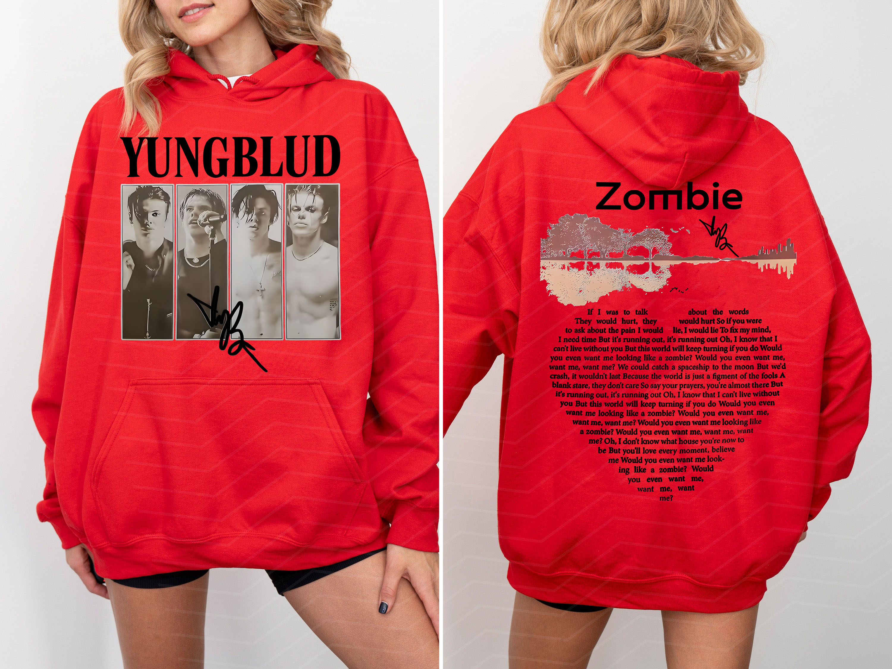 YungBlud Zombie Lyrics Hoodie❤️