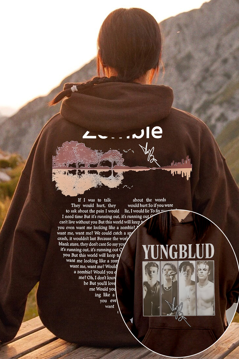 YungBlud Zombie Lyrics Hoodie❤️