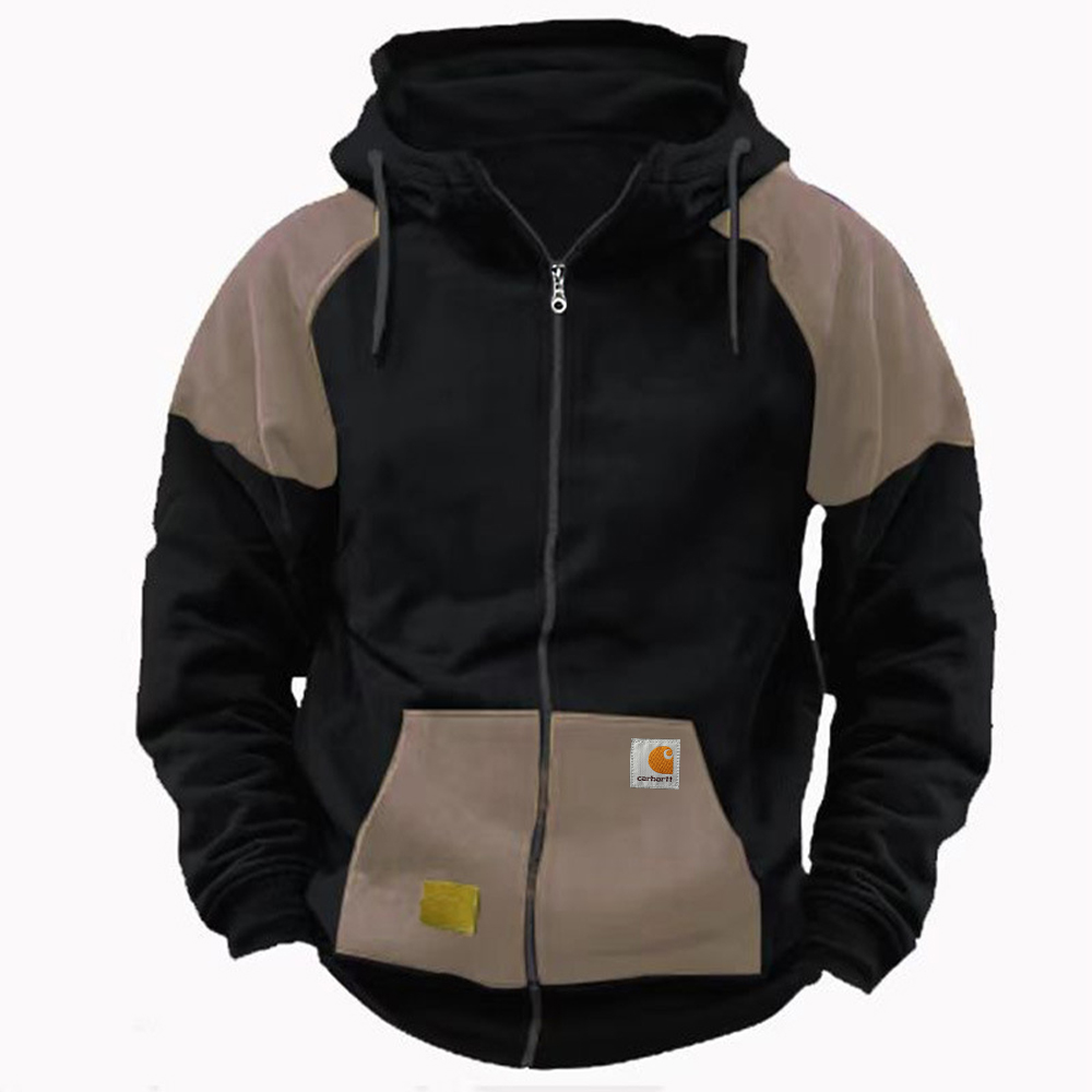Loose Fit Color Blocked Workwear Hoodie