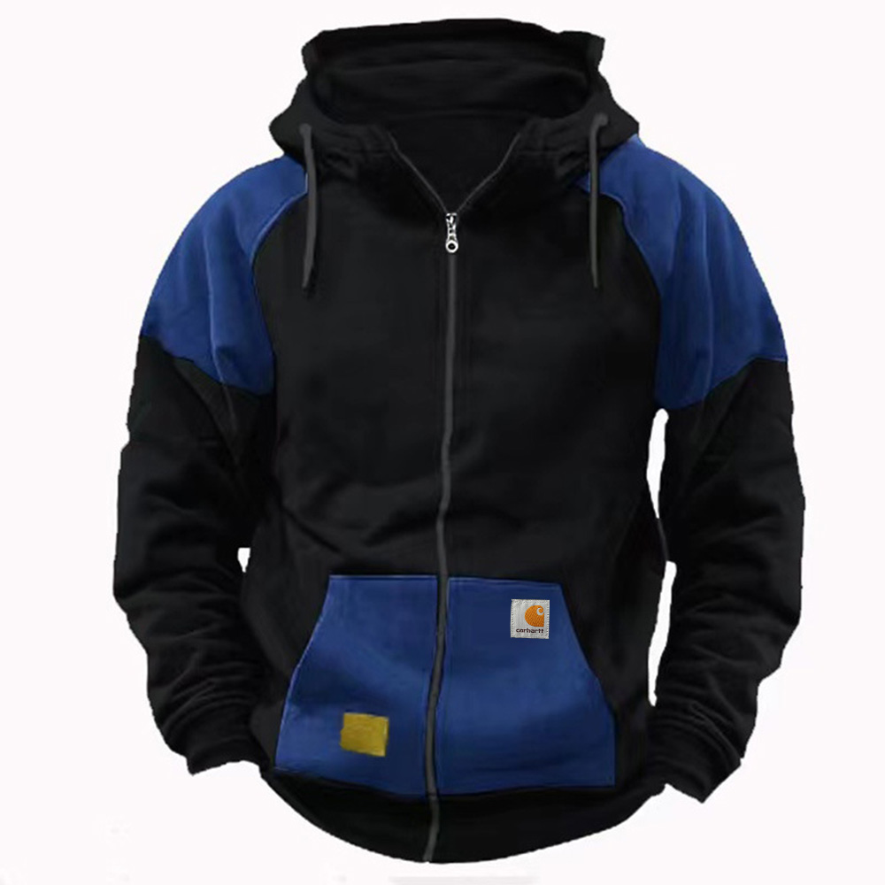 Loose Fit Color Blocked Workwear Hoodie