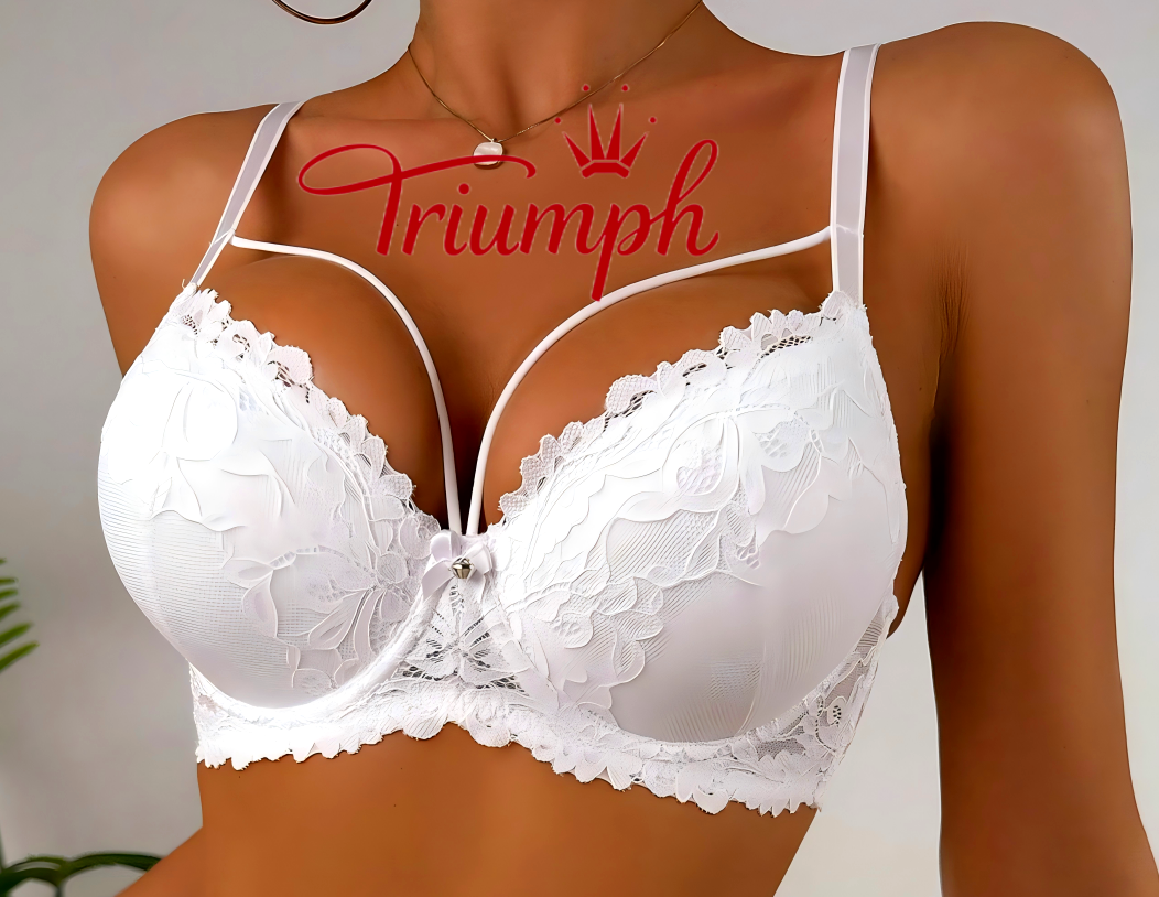 Triumph - (3 бр.) Сутиен с бродирана дантела и пълна чашка