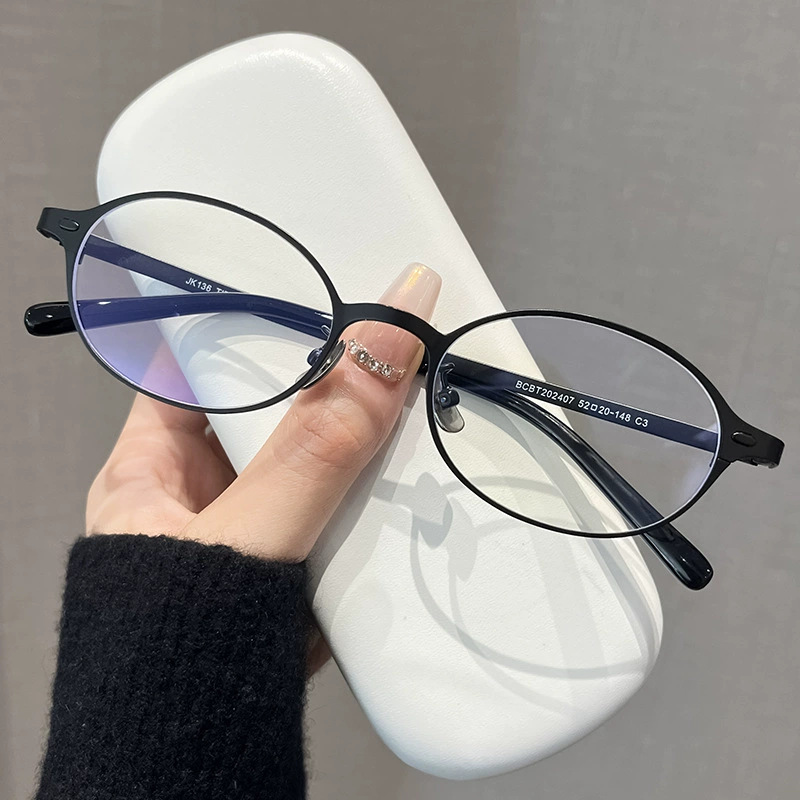 半钛书呆子丨高级感老钱风丨怎么戴都好看的椭圆框丨女款丨202407ZM【全球购】