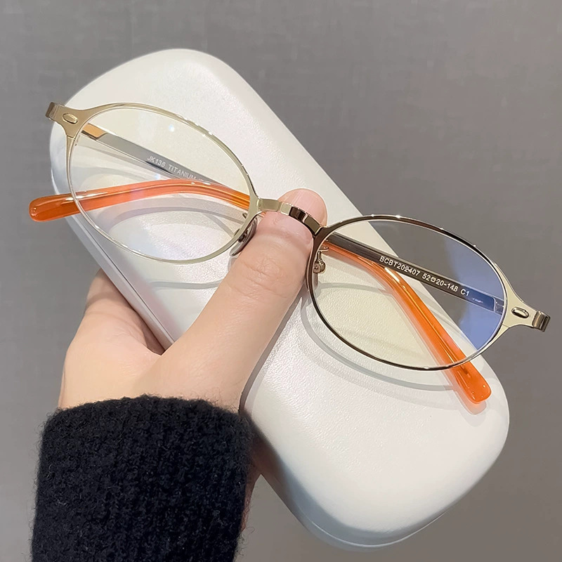 半钛书呆子丨高级感老钱风丨怎么戴都好看的椭圆框丨女款丨202407ZM【全球购】