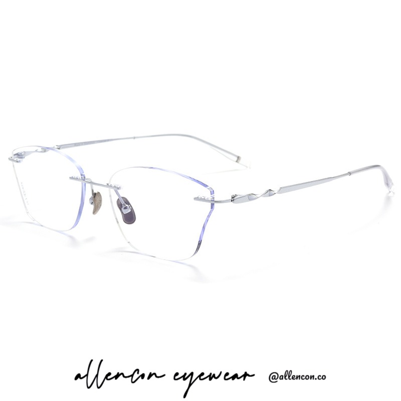 纯钛无框丨猫眼蝴蝶框丨精致切边丨气质穿戴丨女款丨M829S【全球购】