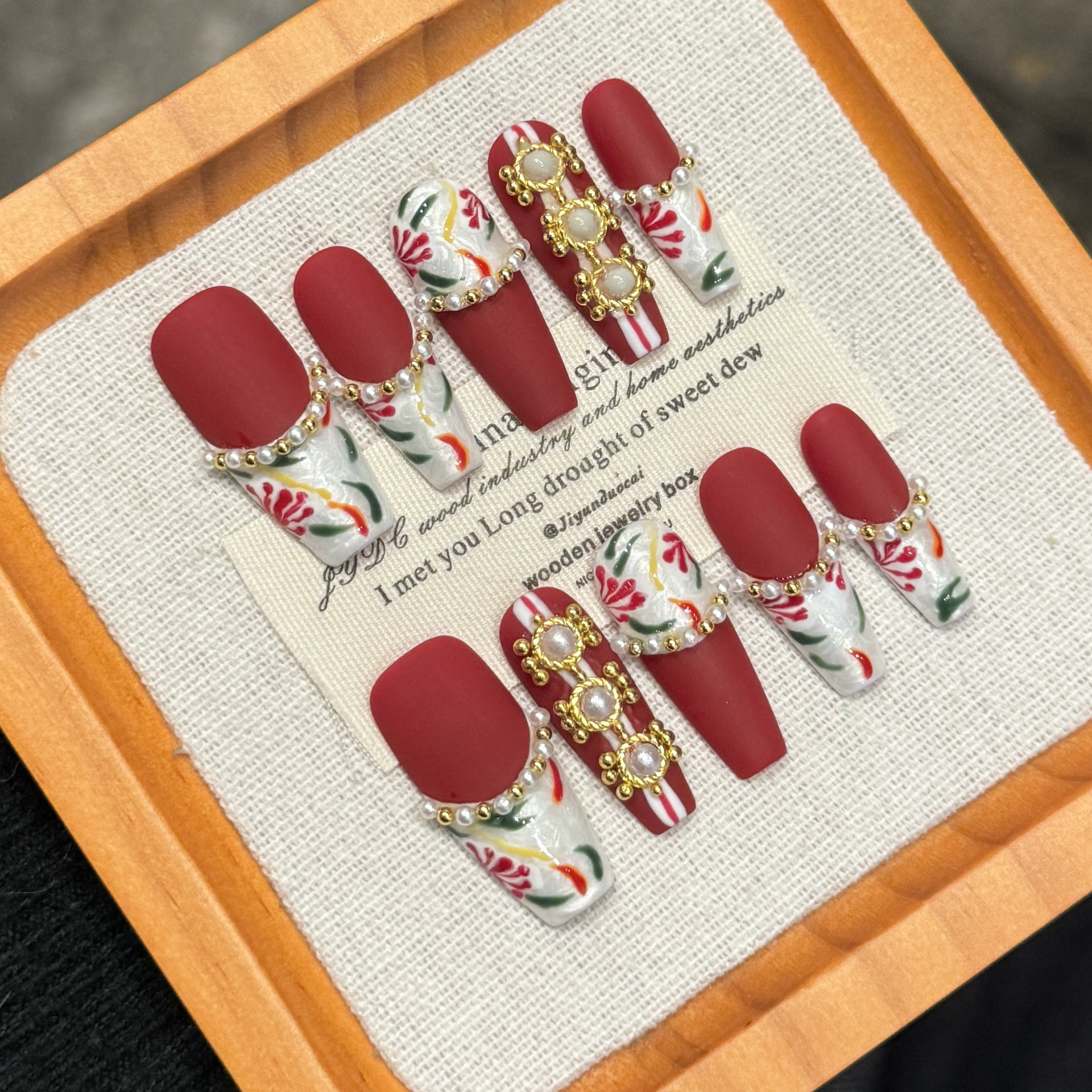 囍`嫁 | 长梯 | 新中式秀禾婚甲 | 喜庆中国红 | 新年战甲 | 纯手工穿戴甲