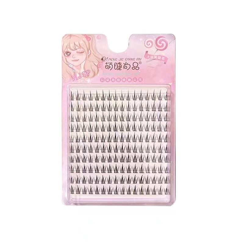 萌睫尚品假睫毛 | 非免胶 | 12mm | 小火苗睫毛 | 黑梗 | 分段式