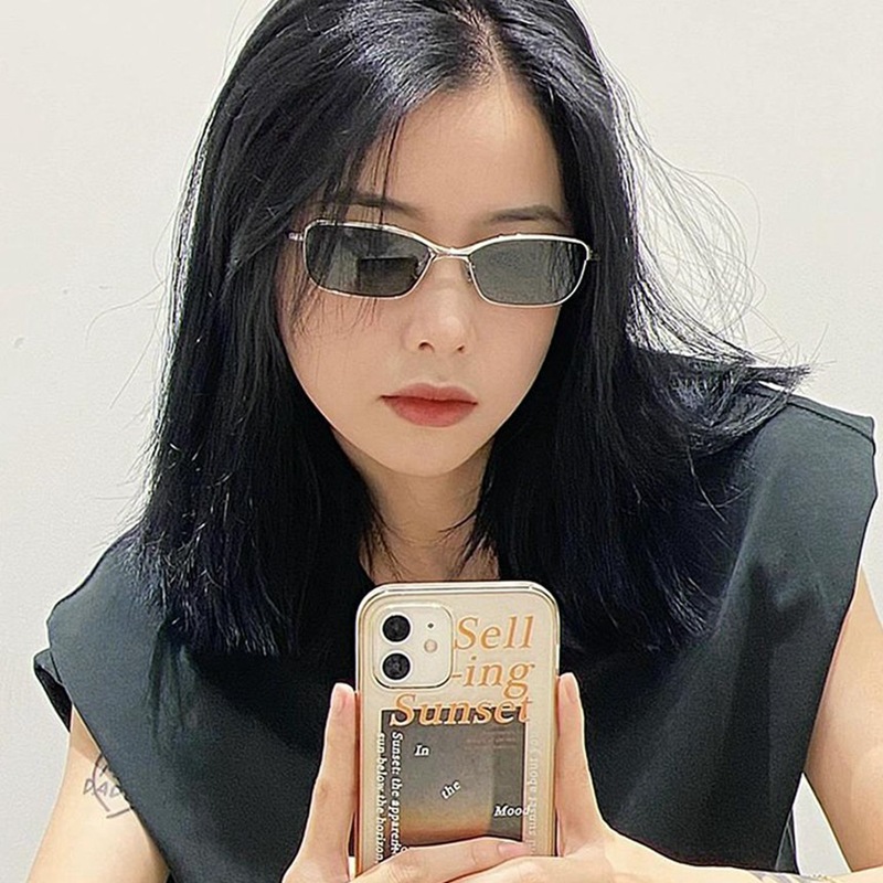 复古窄框墨镜丨小脸高级感丨小方框墨绿太阳镜丨潮酷欧美风辣妹丨四色可选