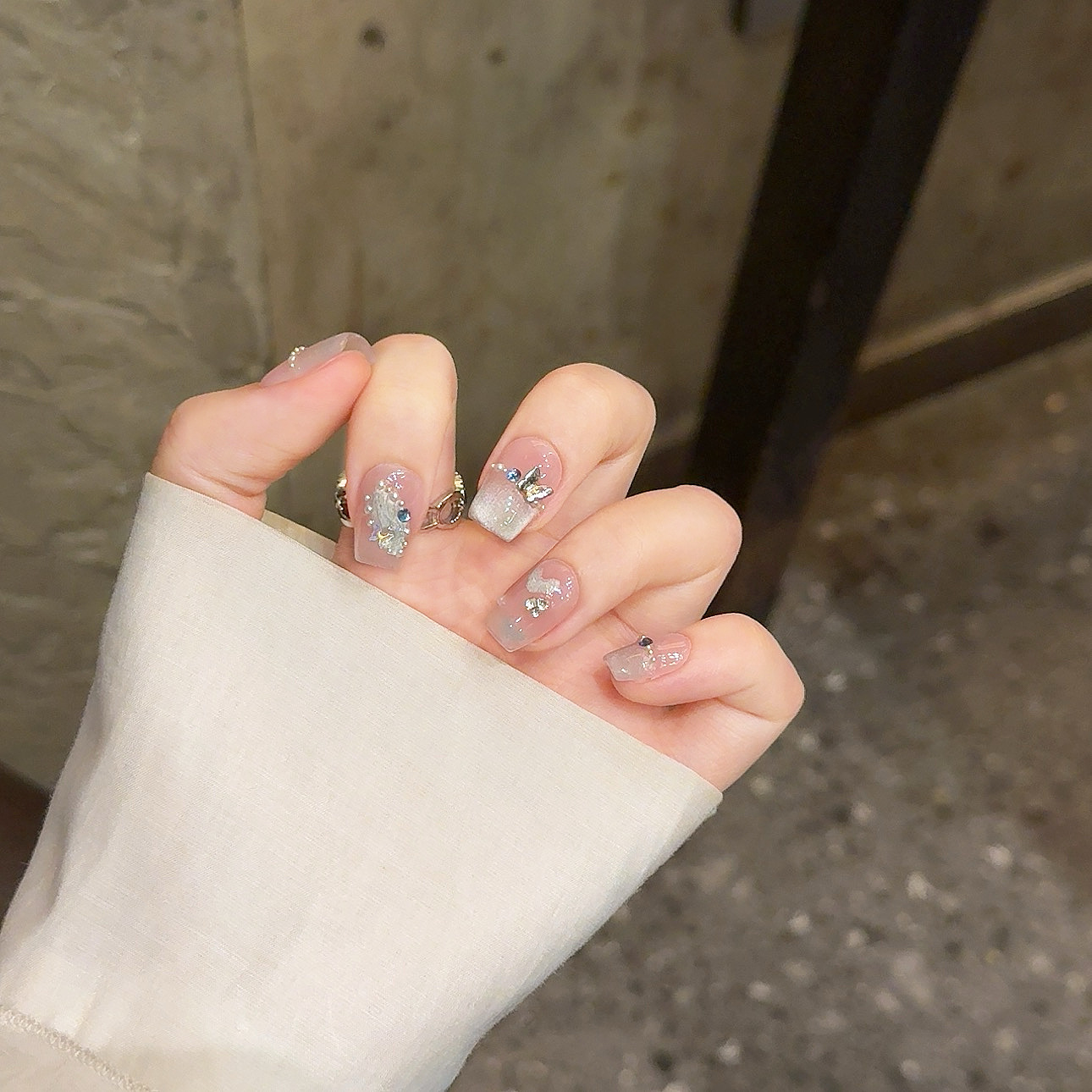 薄荷爱心 | 短梯 | 清冷高贵 | 简约大气 | 百搭约会款 | 纯手工穿戴甲