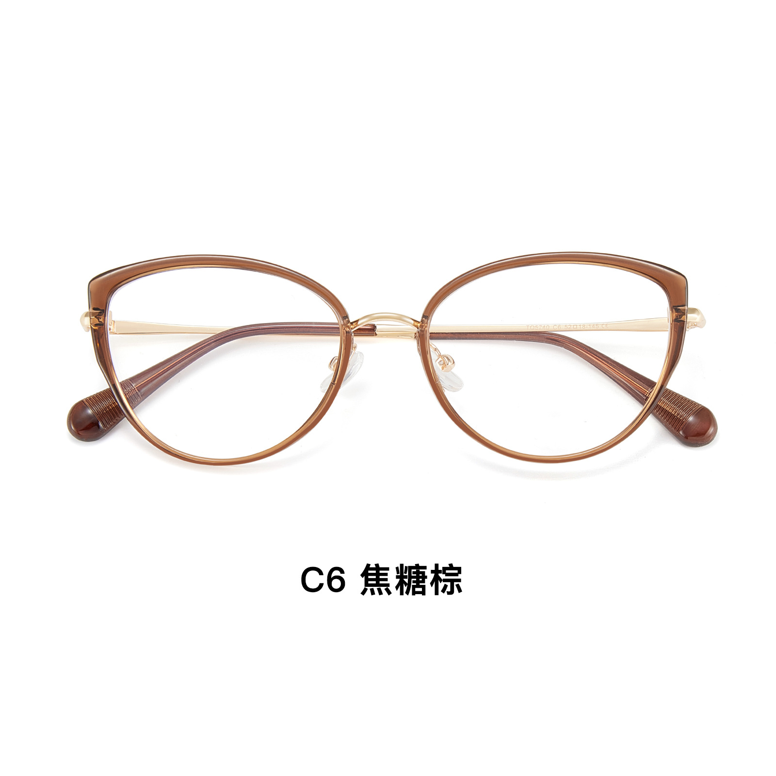 金胶猫眼框丨柔和脸型轮廓丨4mm宽边丨女款DG-TQ5740【全球购】