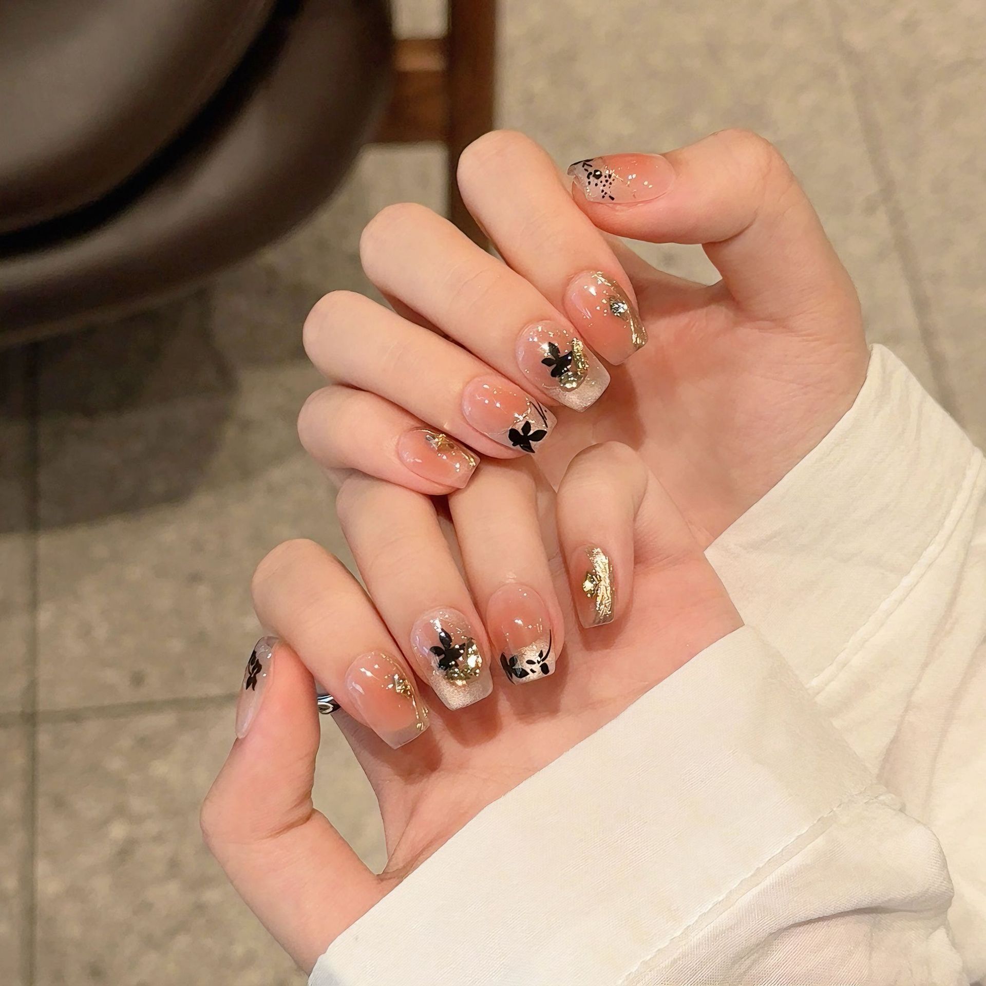 枫叶 | 长梯 | 中梯 | 短梯 | 杏仁 | 初秋新款 | 国风美甲 | 不规则鎏金 | 纯手工穿戴甲