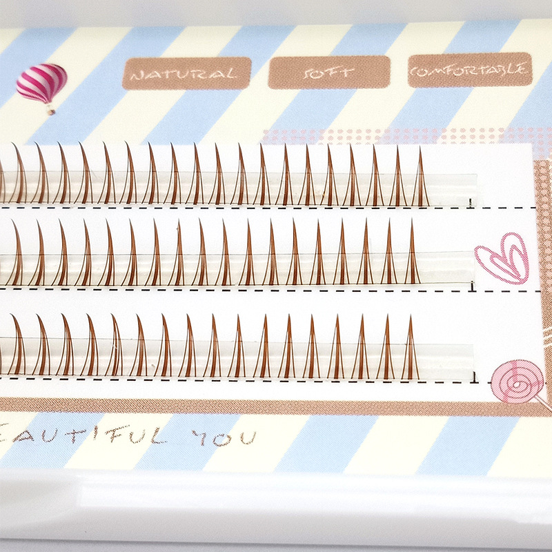 萌睫尚品假睫毛 | 非免胶 | 7mm | 焦糖色A型毛下睫毛  | 分段式