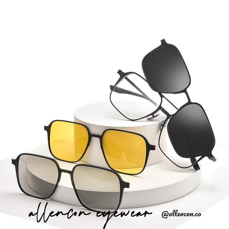 合金方框丨一镜多用丨大框磁吸墨镜丨近视偏光夜视3D丨男女同款