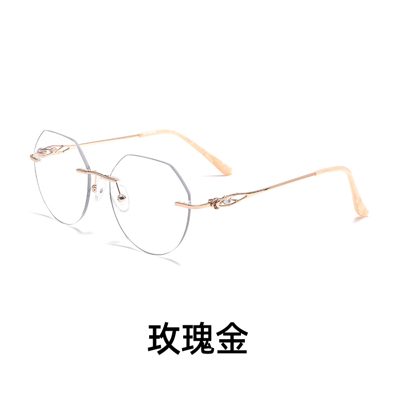 无框多边形镜框丨镂空镶嵌丨合金镜架丨轻奢质感丨女款