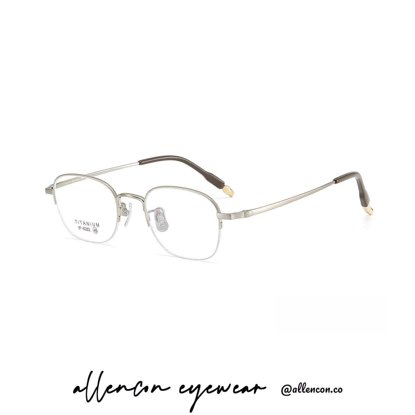 纯钛半框丨高端定制丨陶瓷鼻托丨温婉精致丨适配高度数丨男女同款DG6262【全球购】