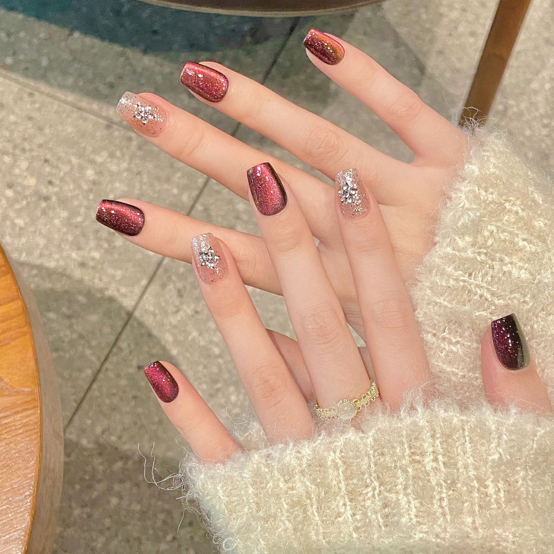 晶石星夜 | 短梯 | 简约气质猫眼 | 纯手工穿戴甲简