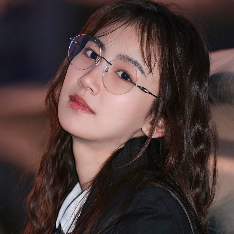 无框多边形镜框丨镂空镶嵌丨合金镜架丨轻奢质感丨女款 X1001WK【全球购】