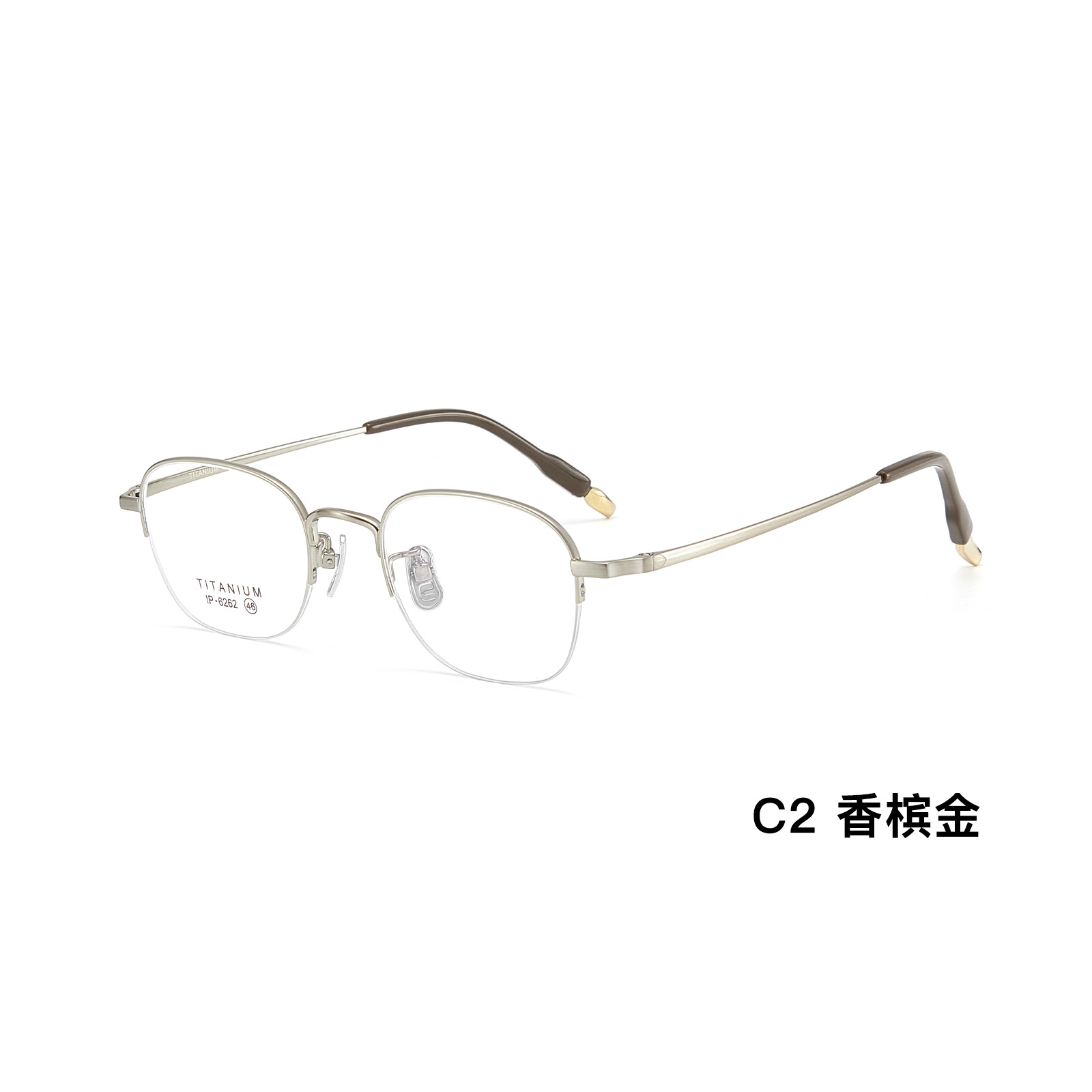 纯钛半框丨高端定制丨陶瓷鼻托丨温婉精致丨适配高度数丨男女同款DG6262【全球购】