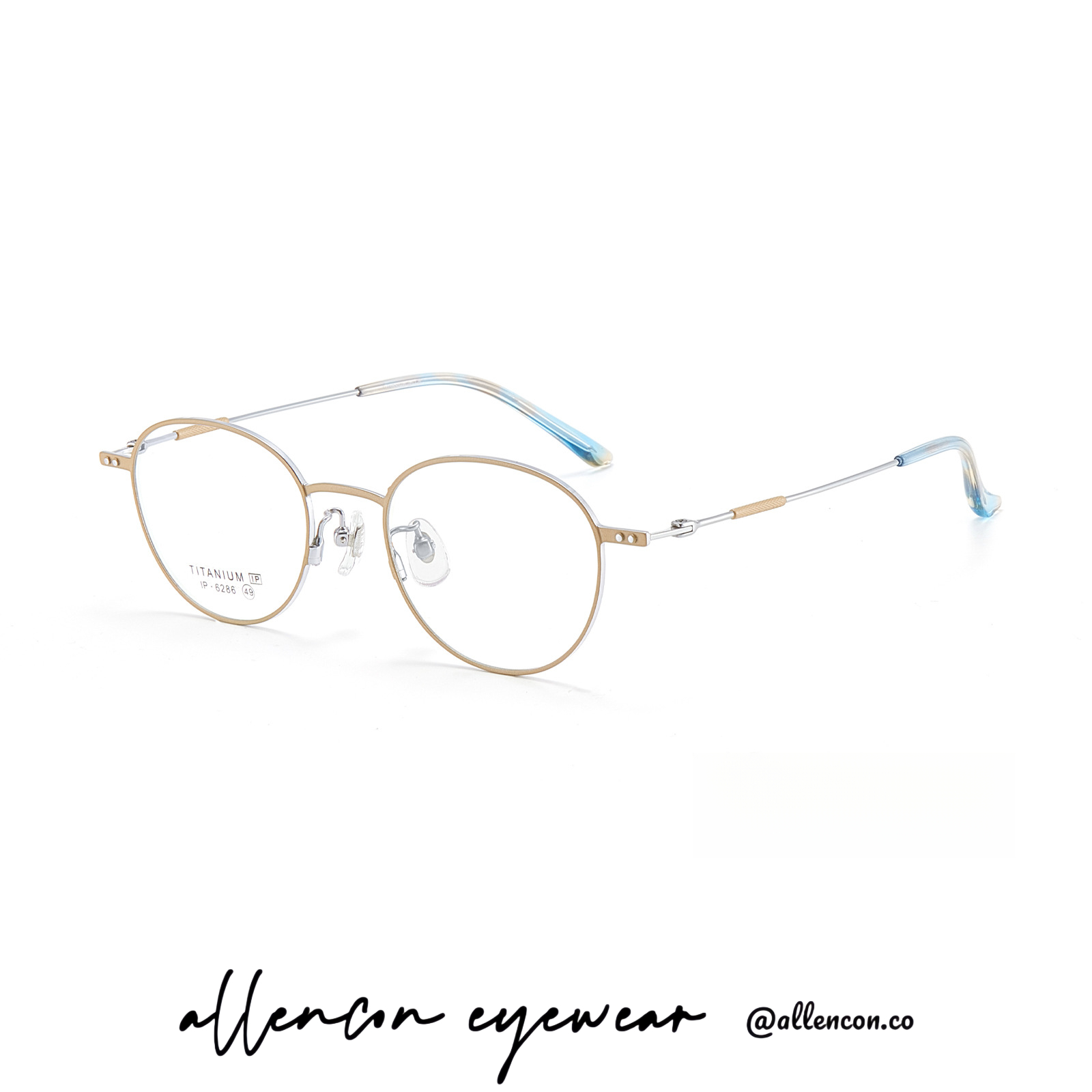 纯钛椭圆框丨气质奶咖色丨素颜可戴丨轻至8g丨男女同款DG6286【全球购】