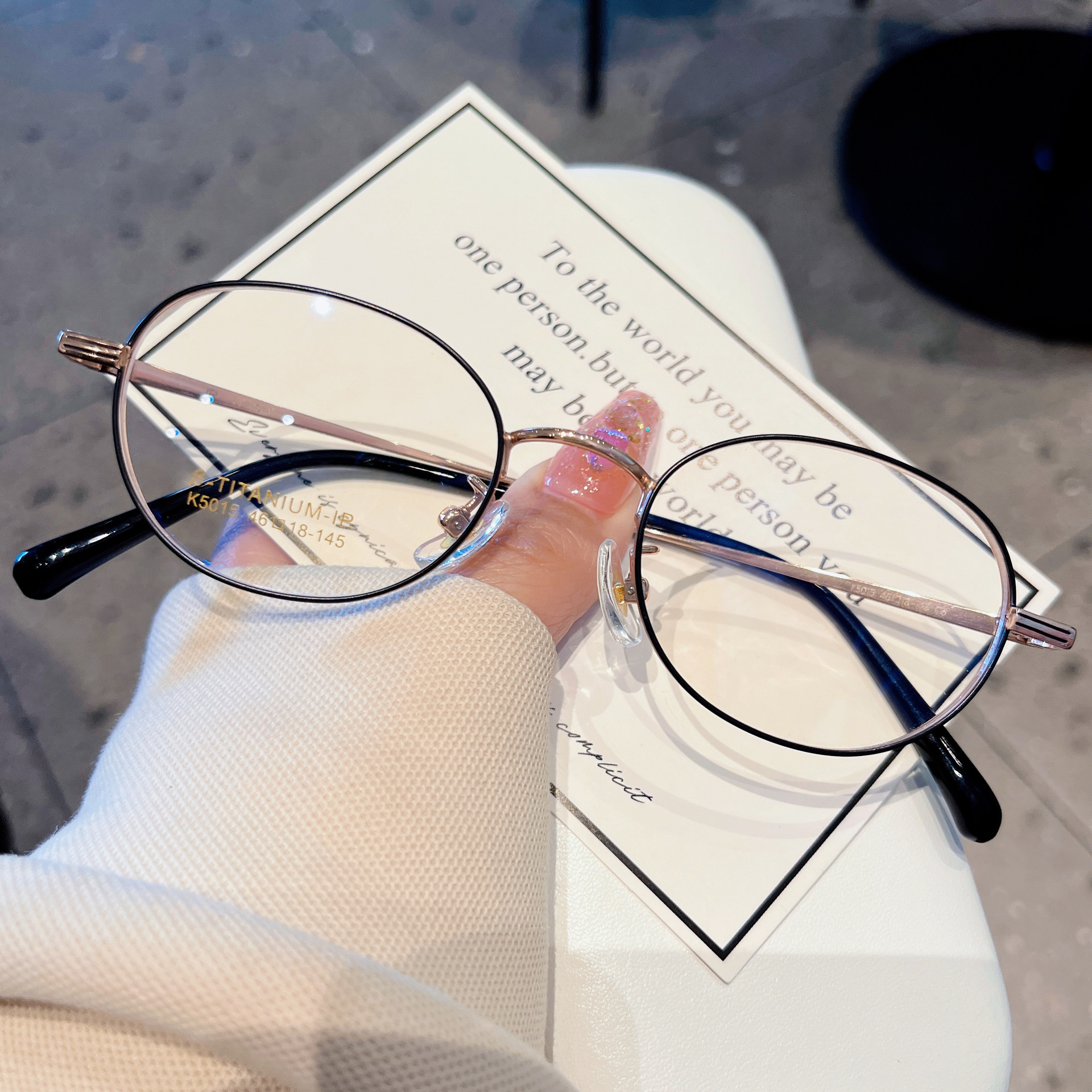 β钛椭圆框丨高度数适配丨高级感小框丨K5015【全球购】