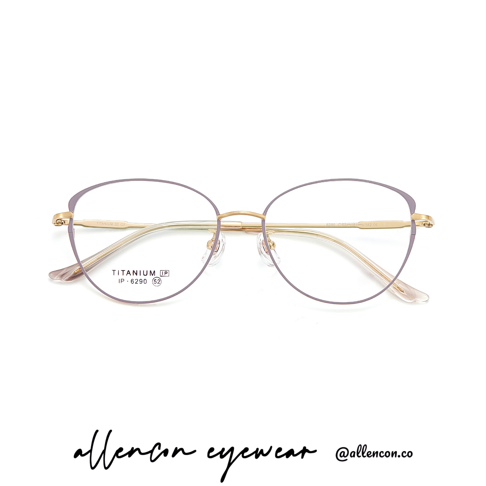 纯钛猫眼框丨莫兰迪紫丨复古高级感丨云感轻盈9g丨女款DG-6290【全球购】