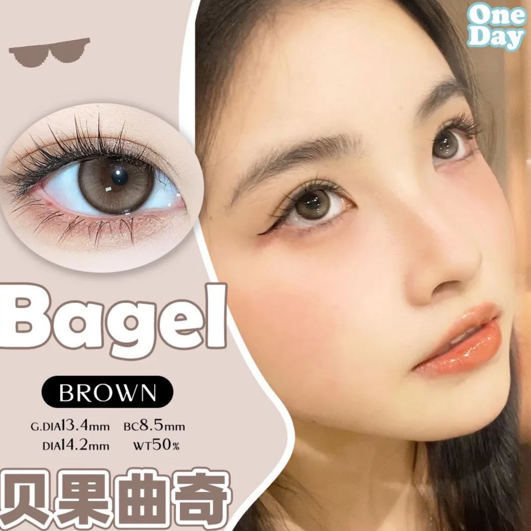 Chonos | 国产日抛 | 非离子 | 生牛乳巧色 | 日常亮棕色 | 甜美亚裔棕 | 14.0mm-14.4mm | 10片装-allencon