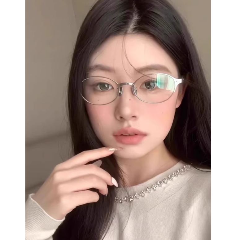半钛书呆子丨高级感老钱风丨怎么戴都好看的椭圆框丨女款丨202407ZM【全球购】