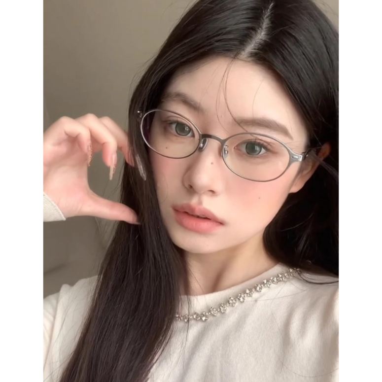 半钛书呆子丨高级感老钱风丨怎么戴都好看的椭圆框丨女款丨202407ZM【全球购】