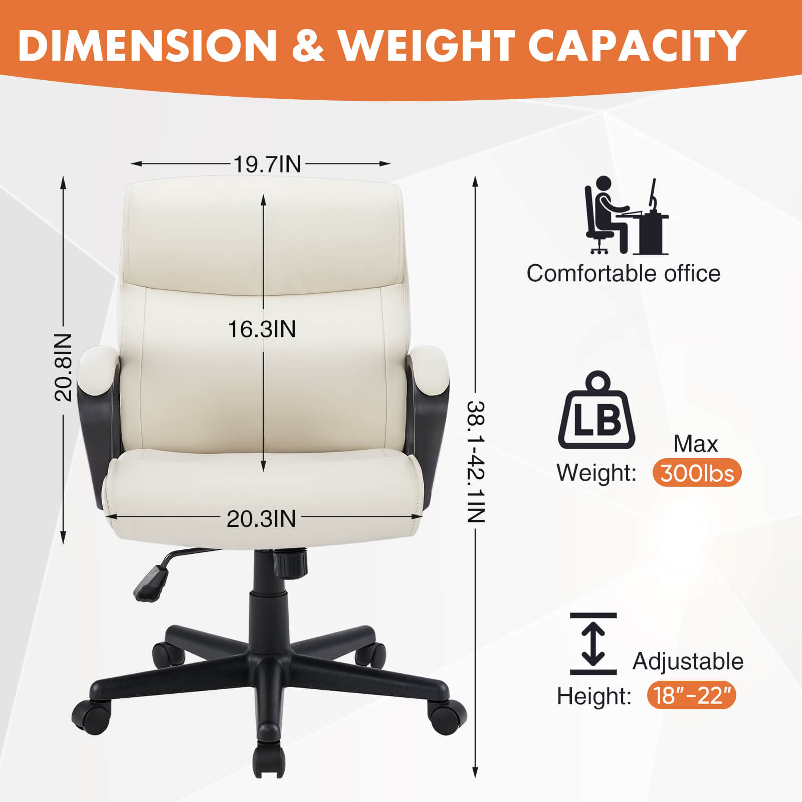 Adjustable Computer Desk Chair with Lumbar Support,Padded Armrest,Swivel Rolling--Bedroom,Bedroom Chair,Home Office,Home Office Chair,Office,Office chair,Office Chair1