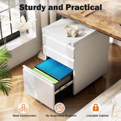 Sweetcrispy 3 Drawer Mobile Rolling File Cabinet With Lock  For Home Office--Bedroom,Bedroom Cabinet,Home Office,Home Office Cabinet,Office,Office Cabinet
