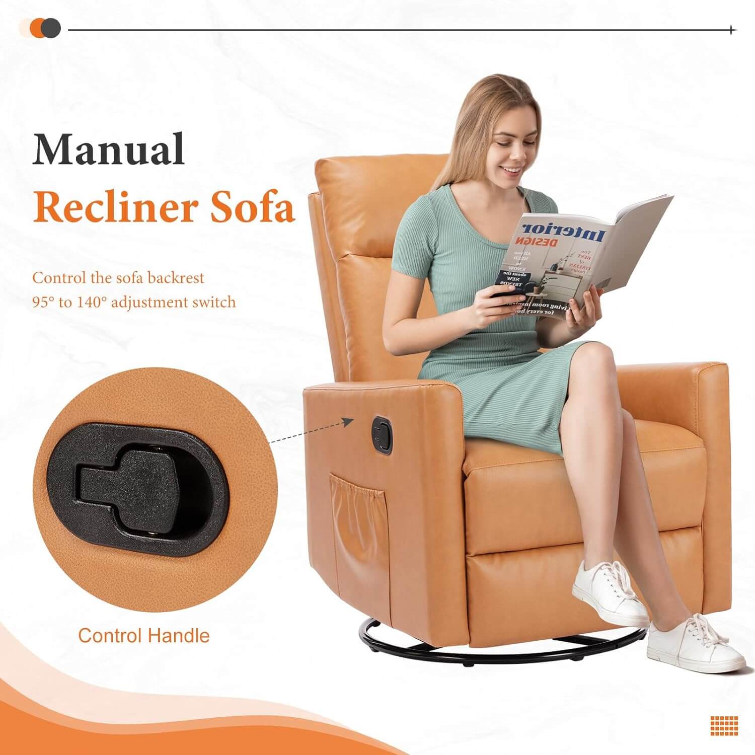 Rocking Chair Nursery, Swivel Rocker Recliner Chair, Nursery Rocking Chairs, Manual Upholstered Seating Recliner--Bedroom,Bedroom Chair,Living Room,Living Room Chair,Recliner Chair
