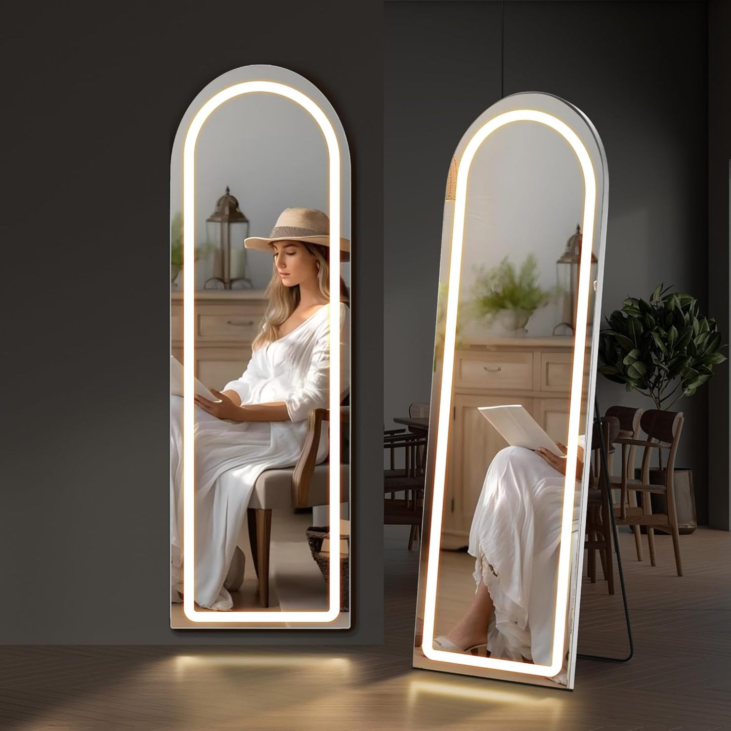 Arched Mirror Full Length with LED Lights