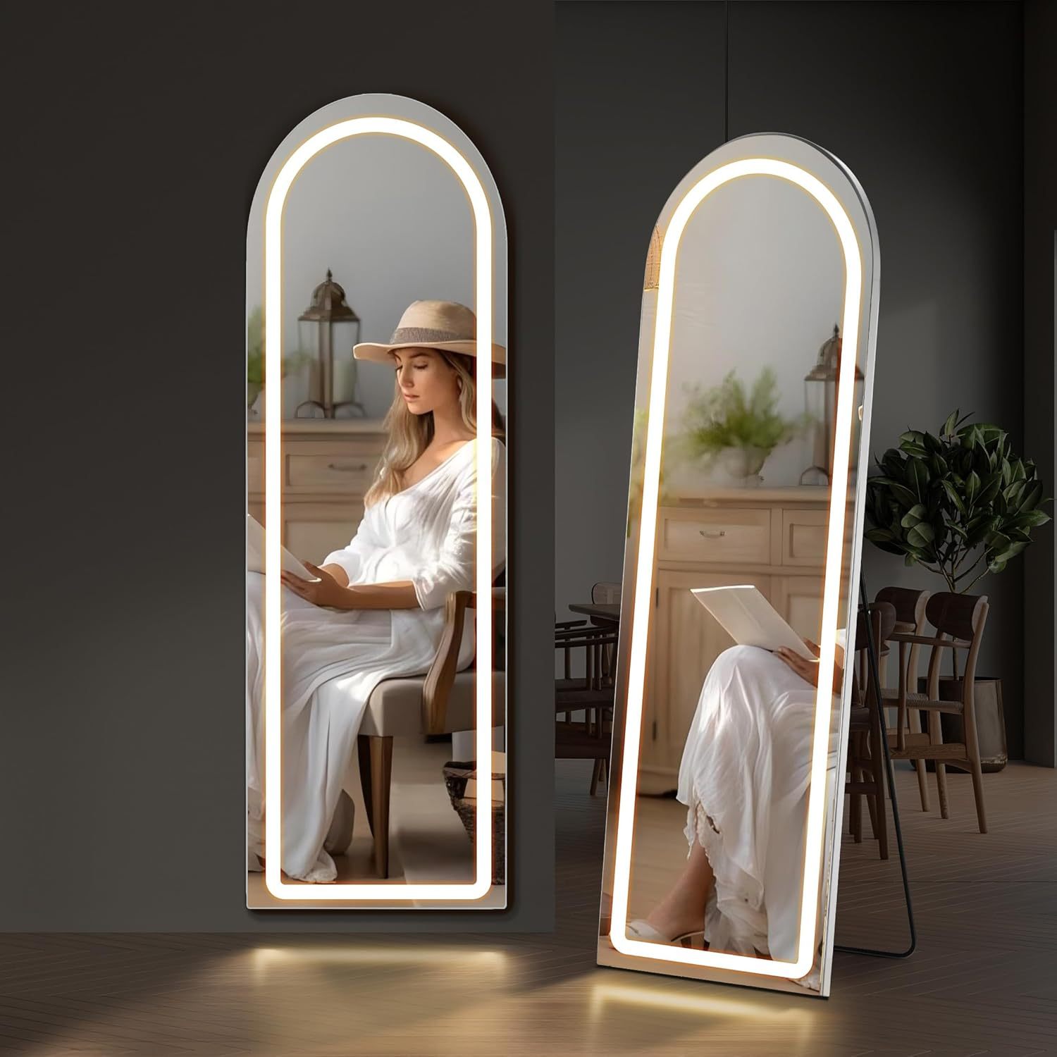 Arched Mirror Full Length with LED Lights