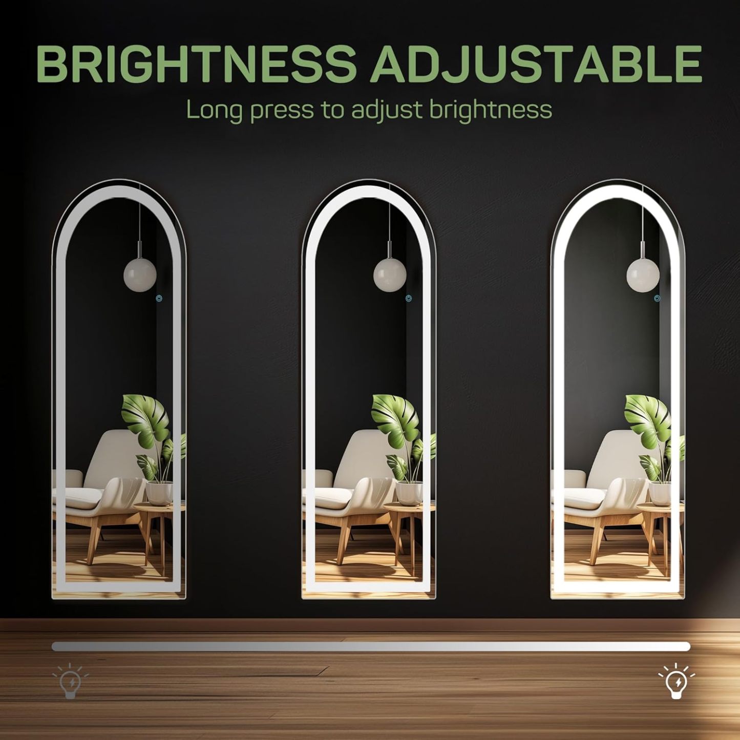 Arched Mirror Full Length with LED Lights