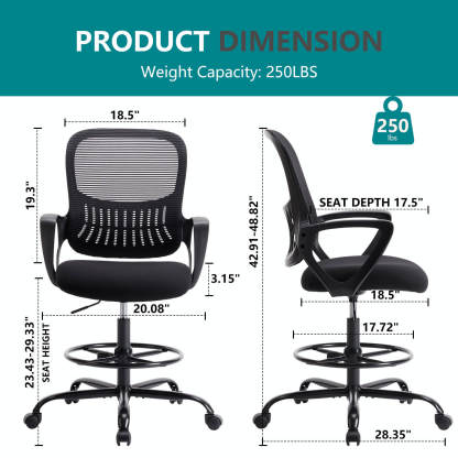 Tall Office Chair for Standing Desk with Adjustable Foot Ring,Counter Height Office Chairs--Bedroom,Bedroom Chair,Home Office,Home Office Chair,Office,Office chair,Office Chair1