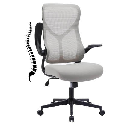 Ergonomic Computer Mesh Chair with Flip-up Armrests,Lumbar Support, Backrest for Home Office--Bedroom,Bedroom Chair,Home Office,Home Office Chair,Office,Office Chair1