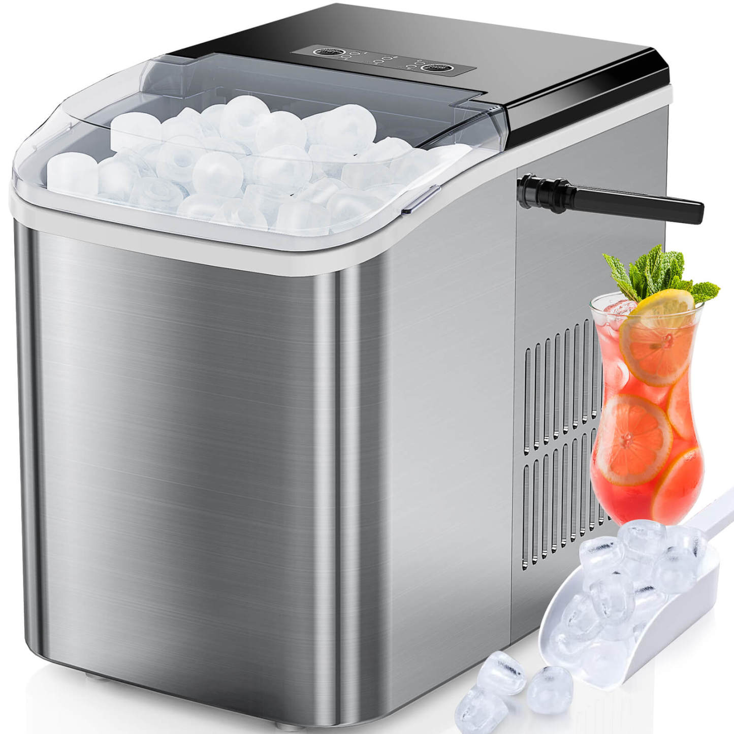 Countertop Ice Maker Machine, Portable Self-Cleaning Ice Machine with Ice Scoop, Basket and Handle--kitchen & Dining,New Arrivals