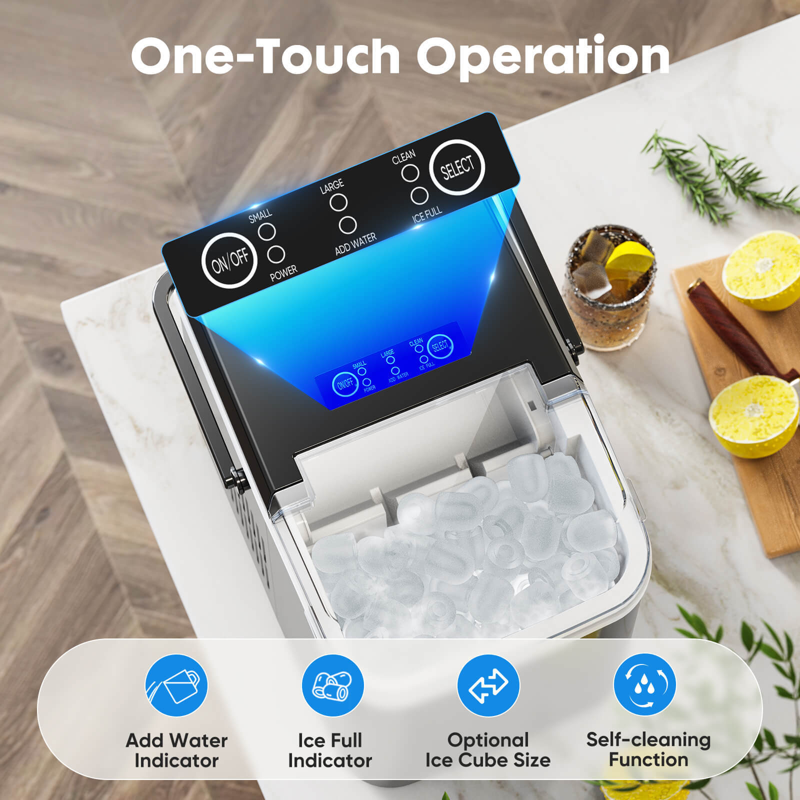 Countertop Ice Maker Machine, Portable Self-Cleaning Ice Machine with Ice Scoop, Basket and Handle--kitchen & Dining,New Arrivals