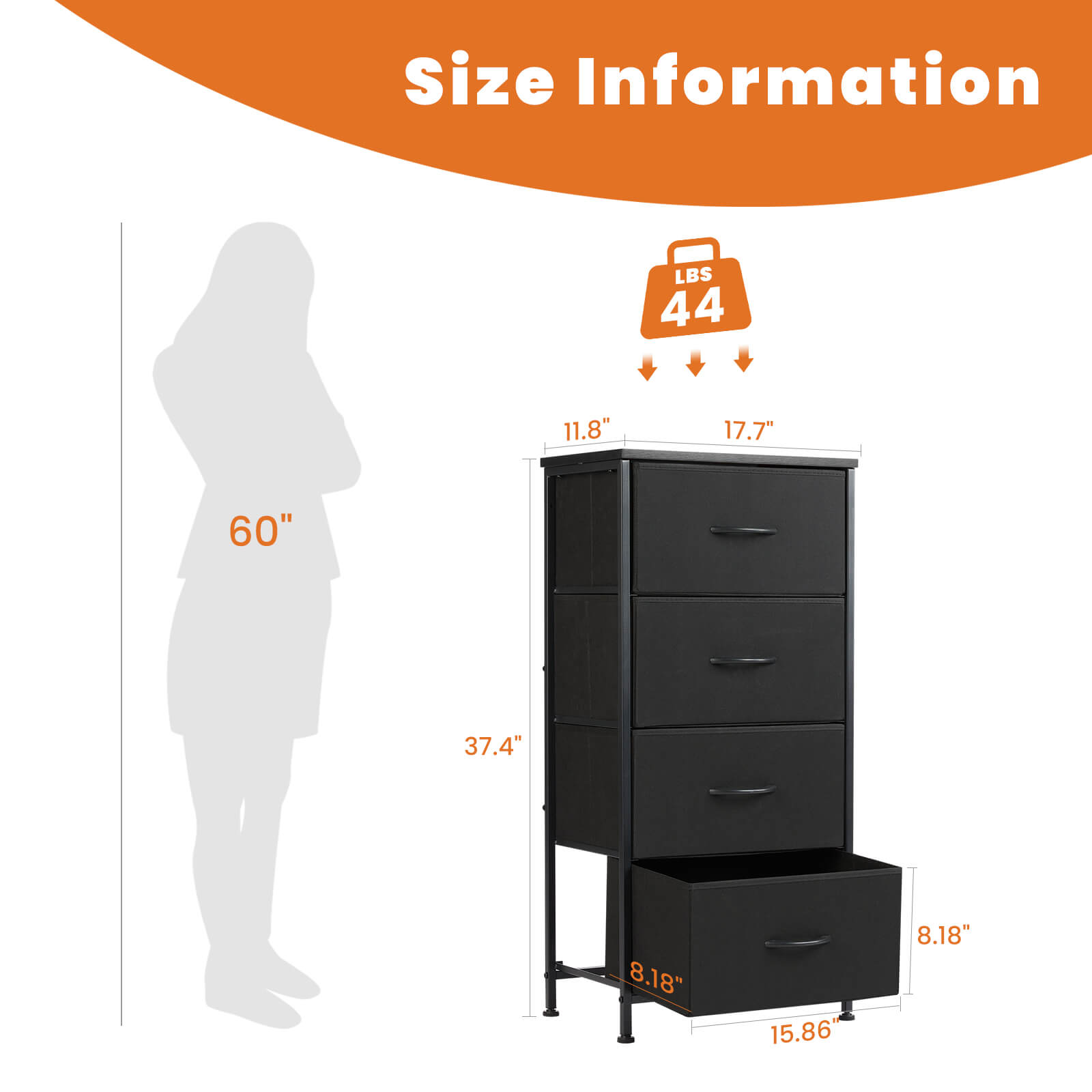 Drawers Dresser Chest of Drawers,Metal Frame and Wood Top--Bedroom,Bedroom Cabinet,Living Room,Living Room Cabinet