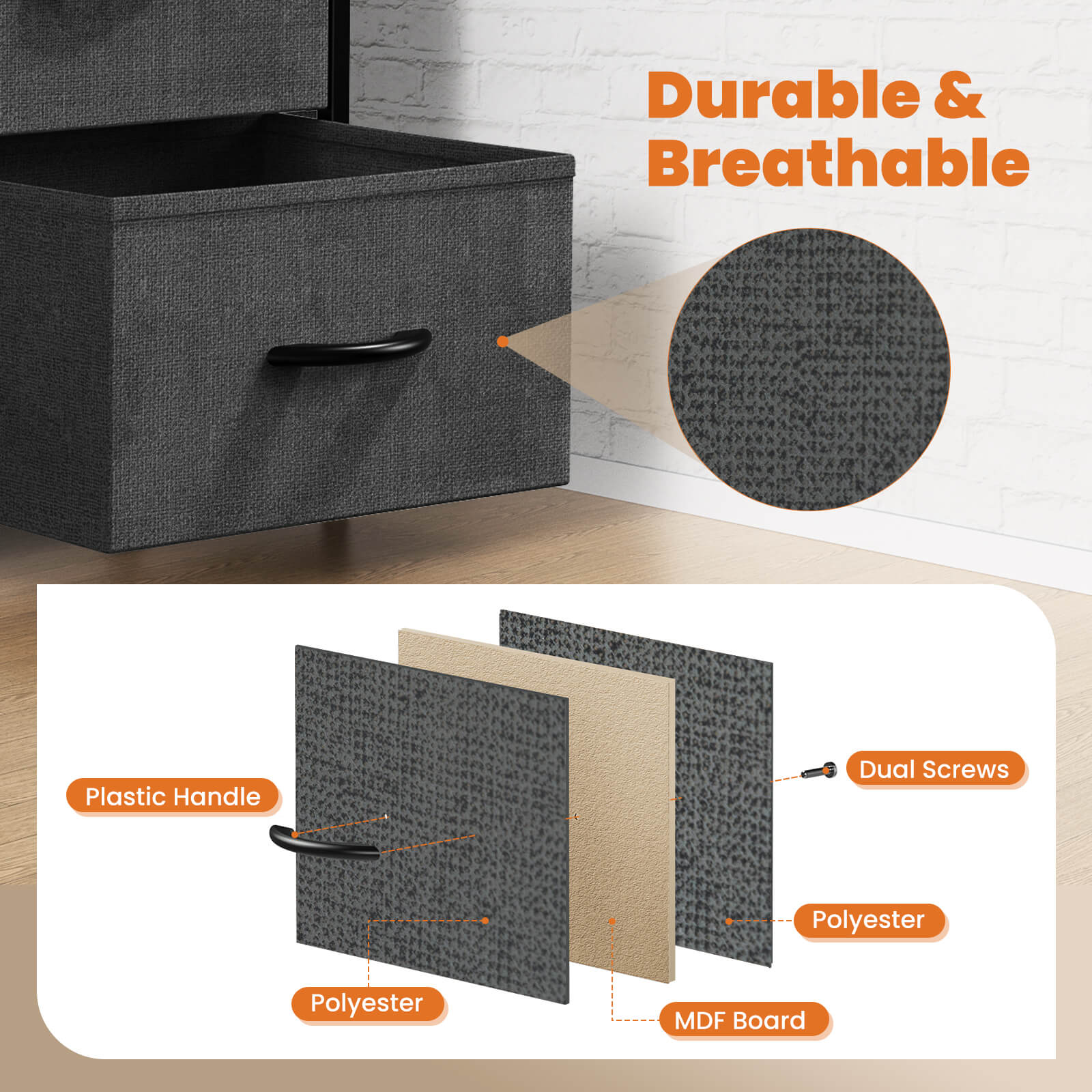 Drawers Dresser Chest of Drawers,Metal Frame and Wood Top--Bedroom,Bedroom Cabinet,Living Room,Living Room Cabinet