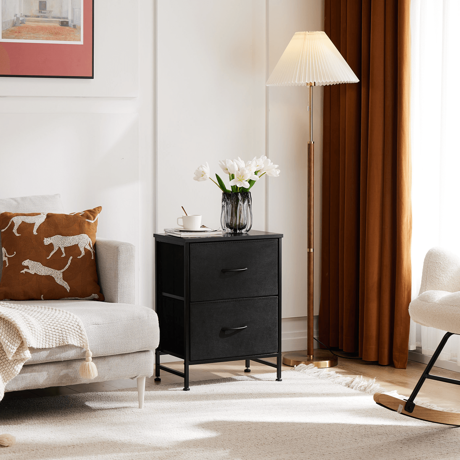 Drawers Dresser Chest of Drawers,Metal Frame and Wood Top--Bedroom,Bedroom Cabinet,Living Room,Living Room Cabinet