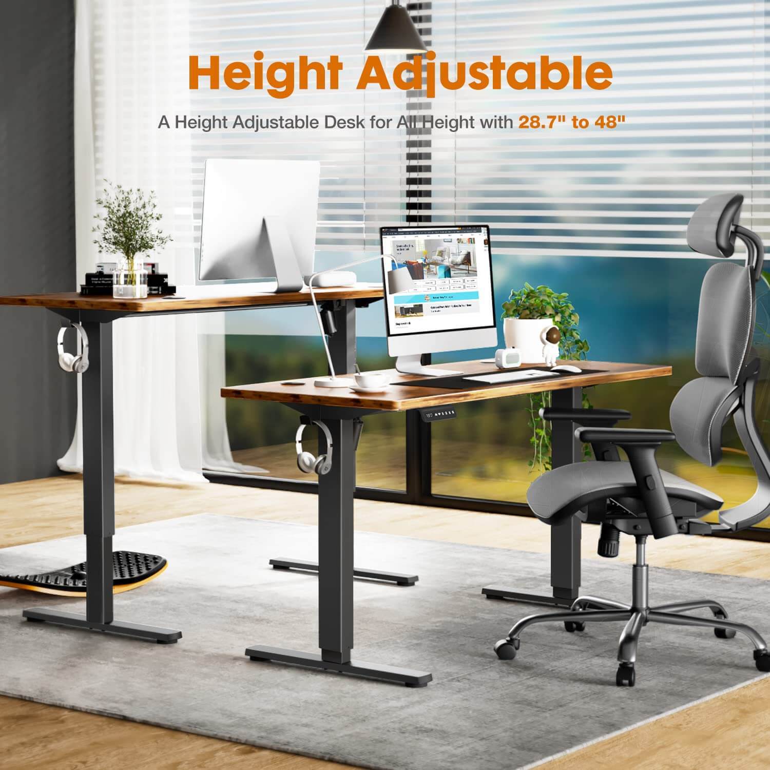 Electric Height Adjustable Standing Desk,Sit to Stand Ergonomic Computer Desk--Bedroom,Bedroom Desk,Electric Lift Desk,Home Office,Home Office Desk,Living Room,Living Room Desk,Office,Office Desk