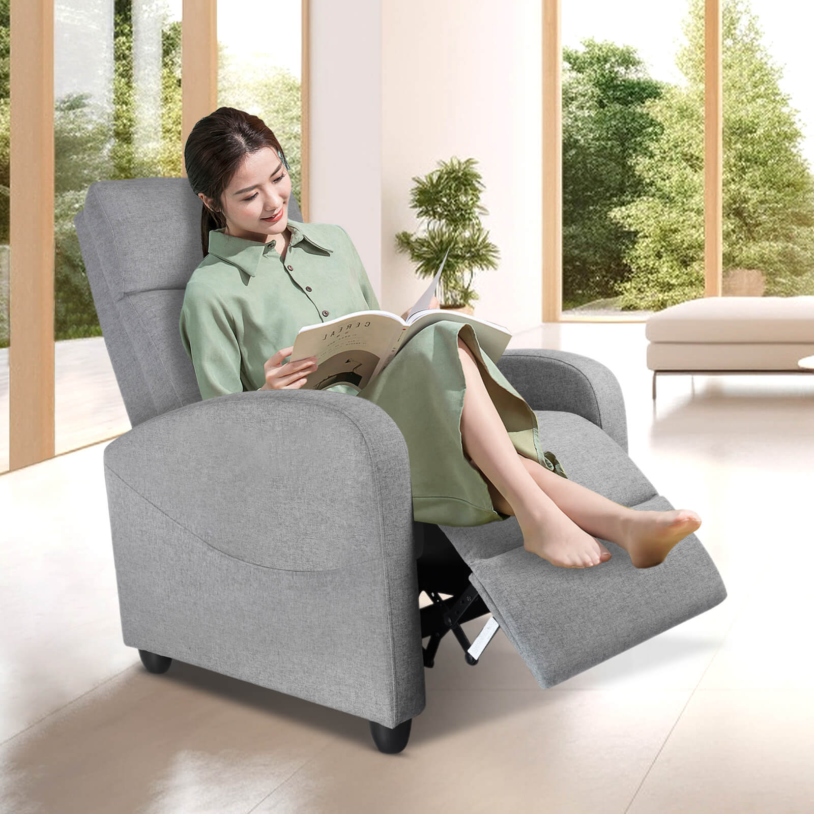 Manual Recliner Chair Winback Single Sofa,Massage and Heating,Casual Chair For Living Room--Bedroom,Bedroom Chair,Living Room,Living Room Chair,New Arrivals,Recliner Chair