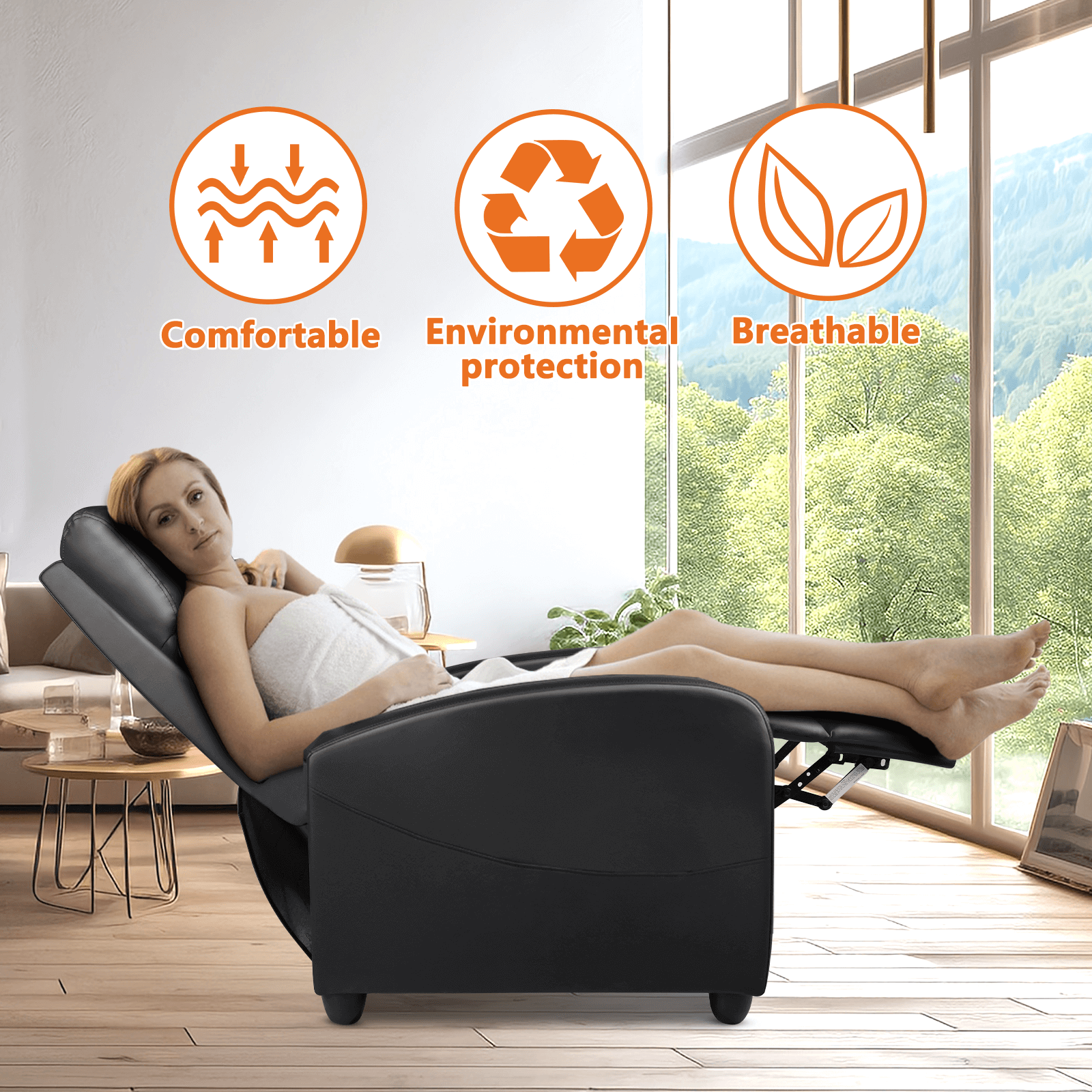 Manual Recliner Chair Winback Single Sofa,Massage and Heating,Casual Chair For Living Room--Bedroom,Bedroom Chair,Living Room,Living Room Chair,New Arrivals,Recliner Chair