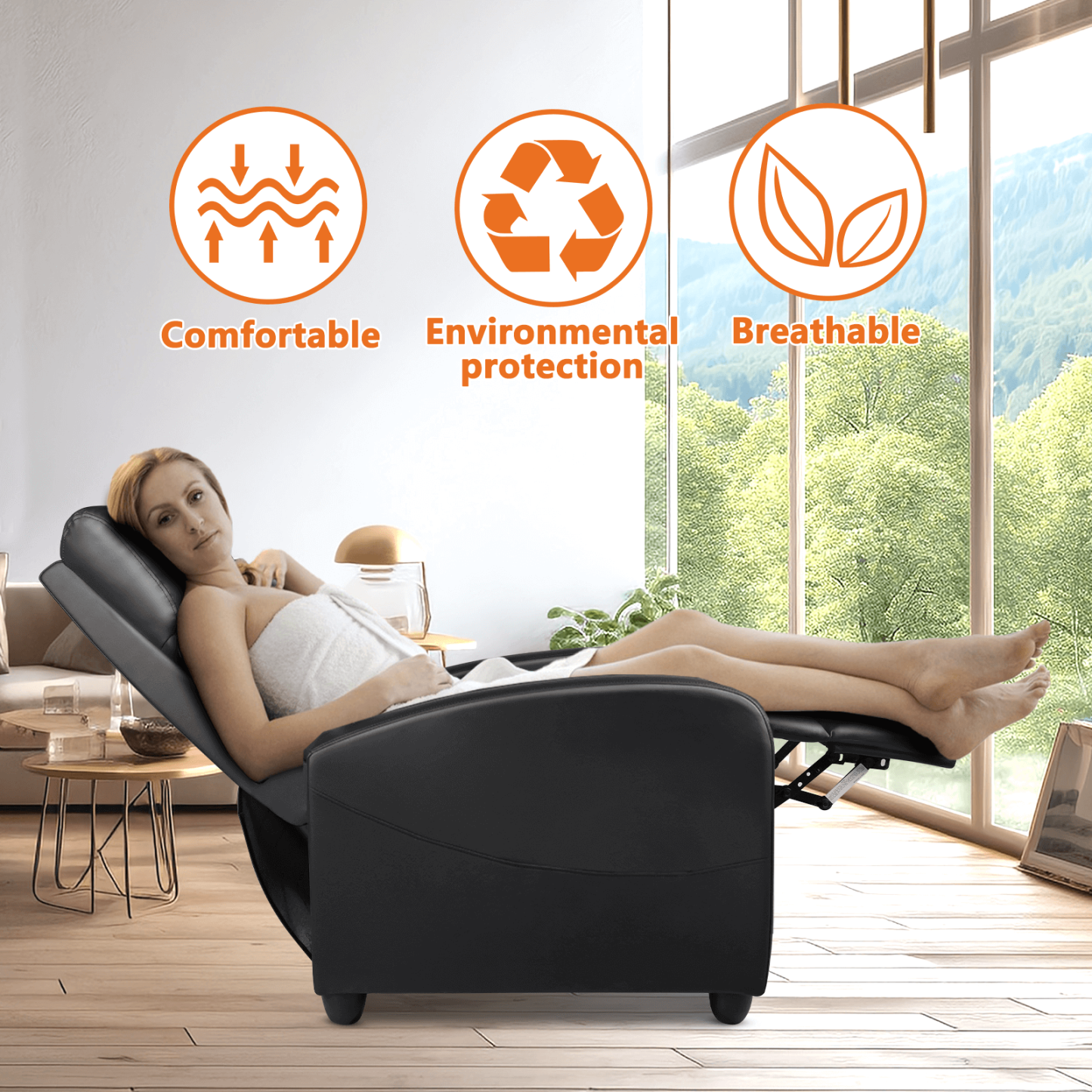 Manual Recliner Chair Winback Single Sofa,Massage and Heating,Casual Chair For Living Room--Bedroom,Bedroom Chair,Living Room,Living Room Chair,New Arrivals,Recliner Chair