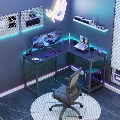 L Shaped Gaming Desk, Corner Desks with CPU Stand Side Bag for Home Office Dorm Sturdy--Bedroom,Bedroom Desk,Home Office,Home Office Desk,Living Room,Living Room Desk