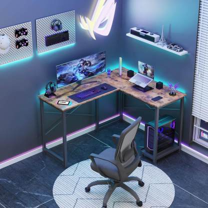 L Shaped Gaming Desk, Corner Desks with CPU Stand Side Bag for Home Office Dorm Sturdy--Bedroom,Bedroom Desk,Home Office,Home Office Desk,Living Room,Living Room Desk