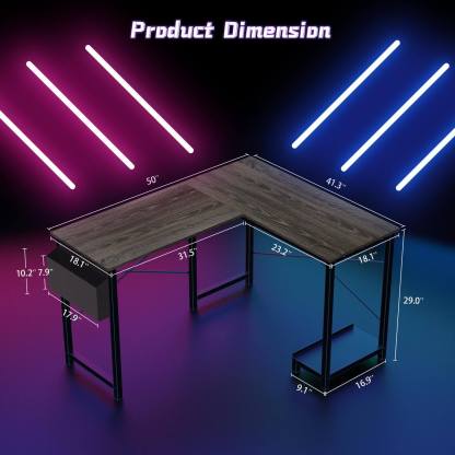 L Shaped Gaming Desk, Corner Desks with CPU Stand Side Bag for Home Office Dorm Sturdy--Bedroom,Bedroom Desk,Home Office,Home Office Desk,Living Room,Living Room Desk
