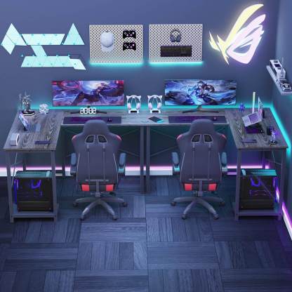 L Shaped Gaming Desk, Corner Desks with CPU Stand Side Bag for Home Office Dorm Sturdy--Bedroom,Bedroom Desk,Home Office,Home Office Desk,Living Room,Living Room Desk