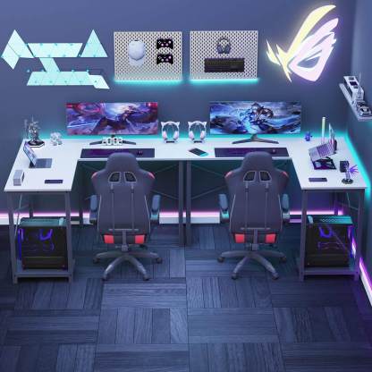L Shaped Gaming Desk, Corner Desks with CPU Stand Side Bag for Home Office Dorm Sturdy--Bedroom,Bedroom Desk,Home Office,Home Office Desk,Living Room,Living Room Desk